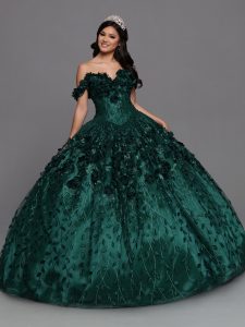Emerald Green Quinceanera Dress: Q by DaVinci Zeia Couture Style #3140