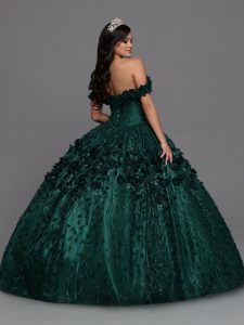 Emerald Green Quinceanera Dress: Q by DaVinci Zeia Couture Style #3140