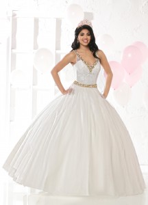 Gold Embroidered Quinceanera Dress Style #80338