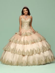 Gold Embroidered Quinceanera Dress Style #80400