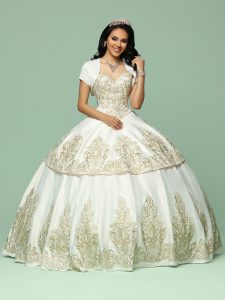 Tiered Charro Quinceanera Dress Q by DaVinci Style 80406