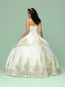Gold Embroidered Quinceanera Dress Style #80406
