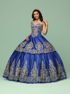 Tiered Charro Quinceanera Dress Q by DaVinci Style 80406