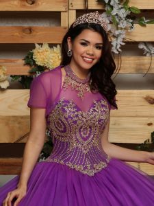Gold Embroidered Quinceanera Dress Style #80424