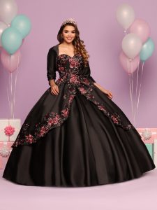 Black Quinceanera Dress: Q by DaVinci Style 80483