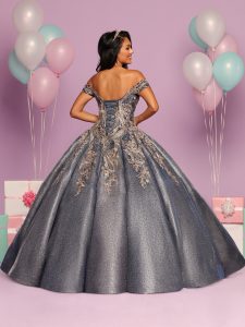 Gold Embroidered Quinceanera Dress Style #80485