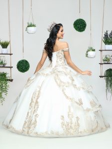 Gold Embroidered Quinceanera Dress Style #80493