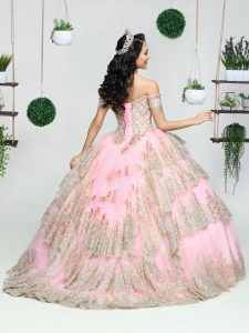 Gold Embroidered Quinceanera Dress Style #80495