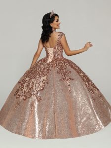 Rose Gold Quinceanera Dress Style 80513