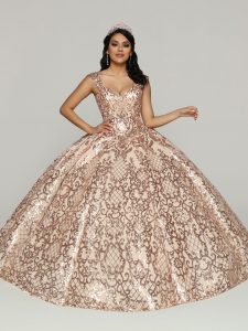 Sequin Tulle Quinceanera Dress Style 80520