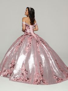 Sequin Tulle Quinceanera Dress Style 80522