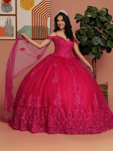 Cerise Pink Quinceanera Dress Style 80530