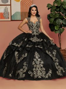 Black Quinceanera Dress: Q by DaVinci Style 80537