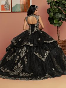 Black Quinceanera Dress: Q by DaVinci Style 80537