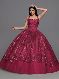 Q by DaVinci Style 80547: Glitter Tulle Ball Gown Quinceanera Dress