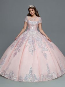 Q by DaVinci Style 80548: Glitter Tulle & Sequins Ball Gown Quinceanera Dress