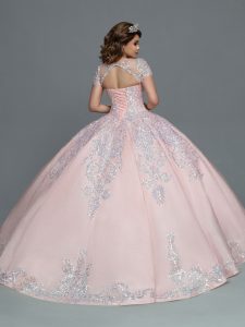 Q by DaVinci Style 80548: Glitter Tulle & Sequins Ball Gown Quinceanera Dress
