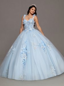 Q by DaVinci Style 80550: Lace & Tulle Ball Gown Quinceanera Dress