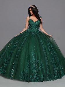 Q by DaVinci Style 80551: Lace & Tulle Ball Gown Quinceanera Dress