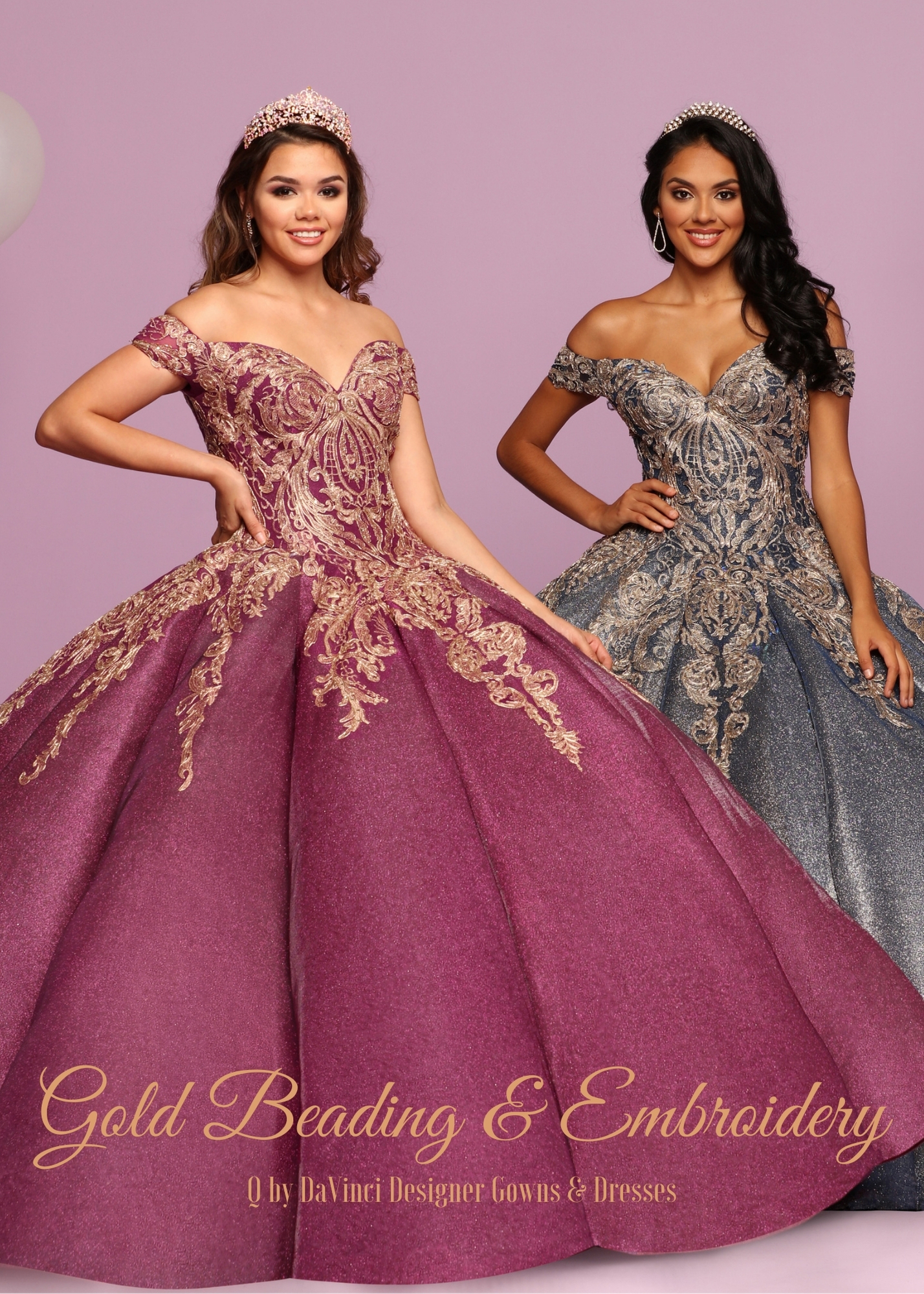 Quinceanera Dress Color Trends: Gold Beading & Embroidery  