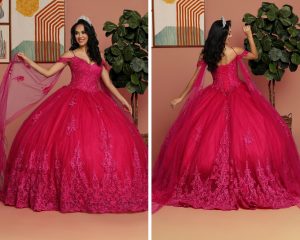 Cerise Quinceanera Dress Style 80530