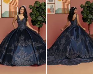 Navy Quinceanera Dress Style 80531