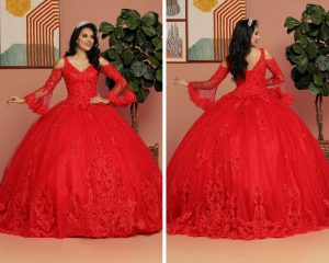Long Red Quinceanera Dress Style 80535