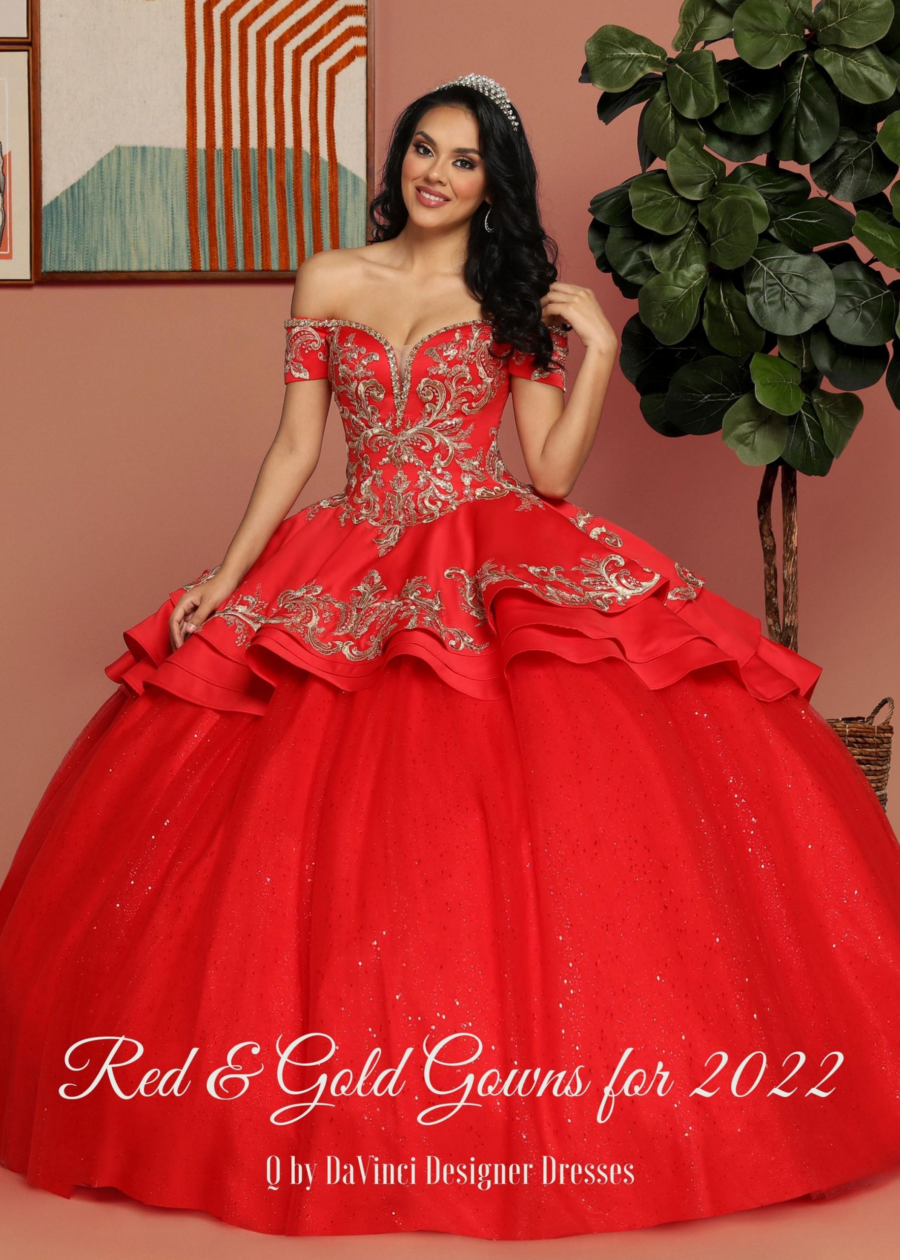 Red & Gold Quinceanera Dress Color Trends 2022