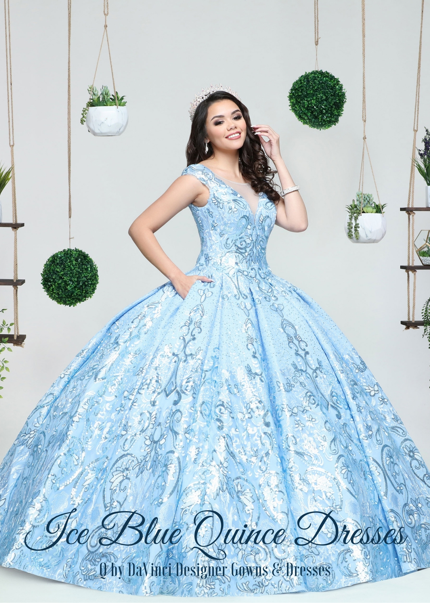 Winter Quinceanera Dresses in Ice Blue for 2021